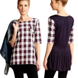Anthropologie Plaid Tunic Top Sunday In Brooklyn